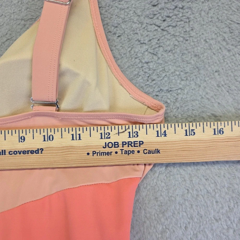 D&Co‎ Swim Dress Womens 4 Pink Salmon Babydoll Adjustable Ruched Modest Skirt